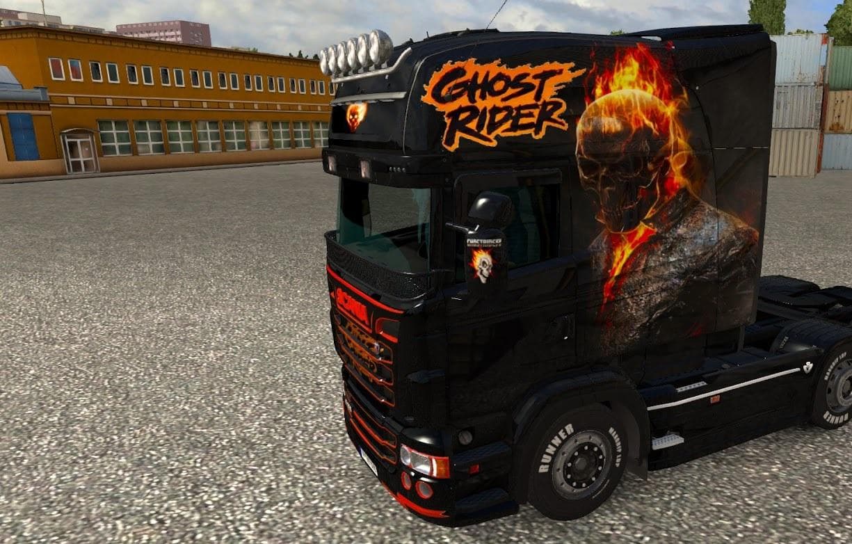 GHOST RIDER SKIN FOR SCANIA RJL – Skins mod for Euro Truck Simulator 2