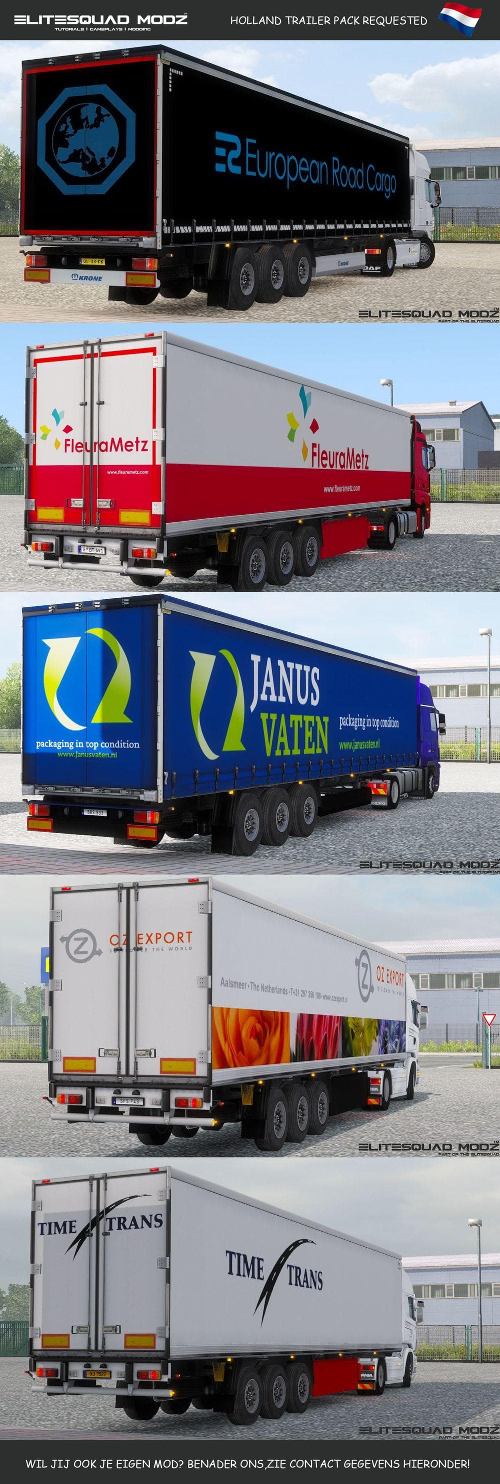 HOLLAND TRAILERS PACK (REQUESTED) BY ELITESQUAD MODZ - ETS2 mods download – trailers screenshot 2