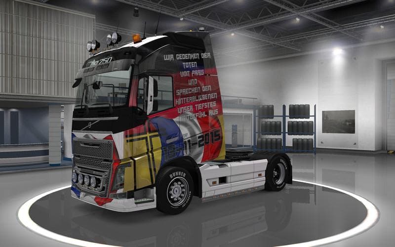 IN MEMORY OF PARIS VOLVO V1.0 – Skins mod for Euro Truck Simulator 2