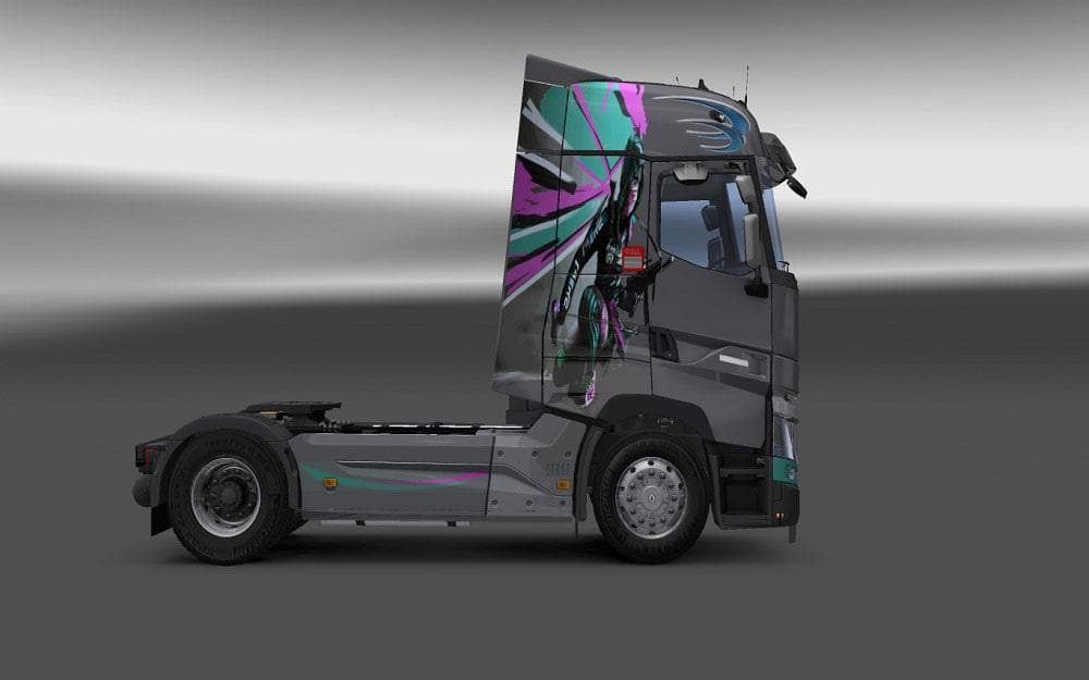 RENAULT T GAME GIRL SKETCH WIDE SKIN - ETS2 mods download – skins screenshot 2