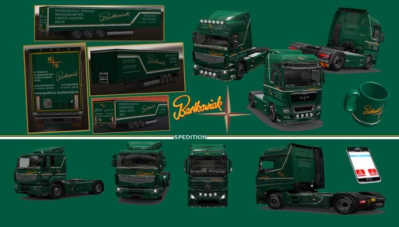 SPEDITION BARTKOWIAK PACK V1.6 – Trailers mod for Euro Truck Simulator 2