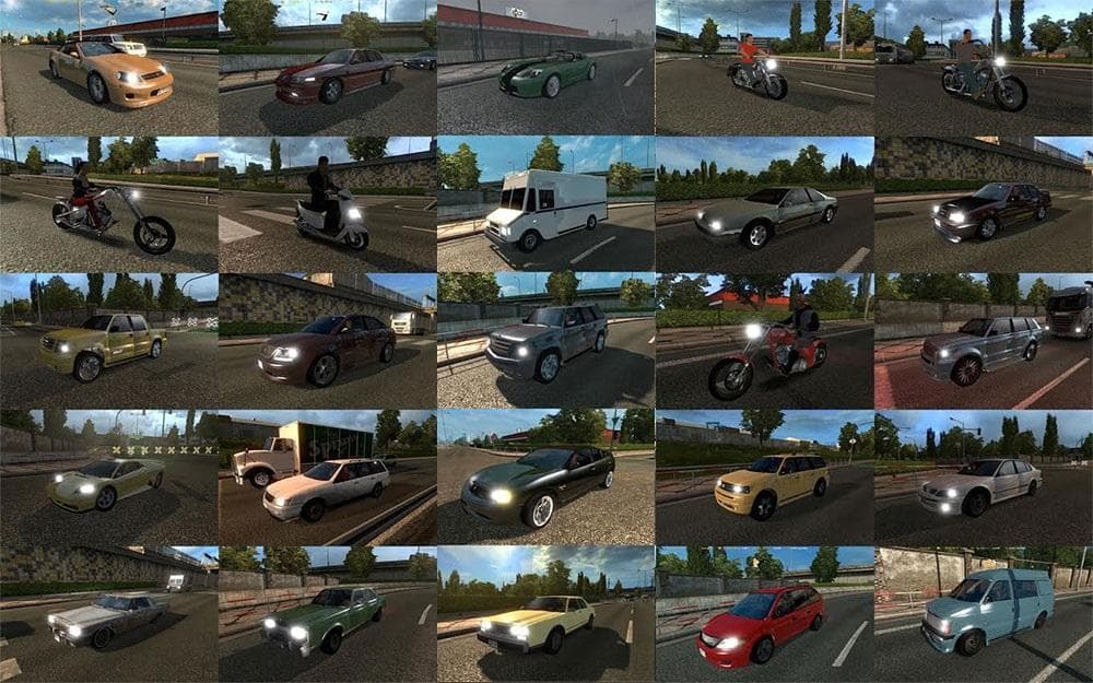 GTA IV TRAFFIC PACK (68 CARS) – Other mod for Euro Truck Simulator 2