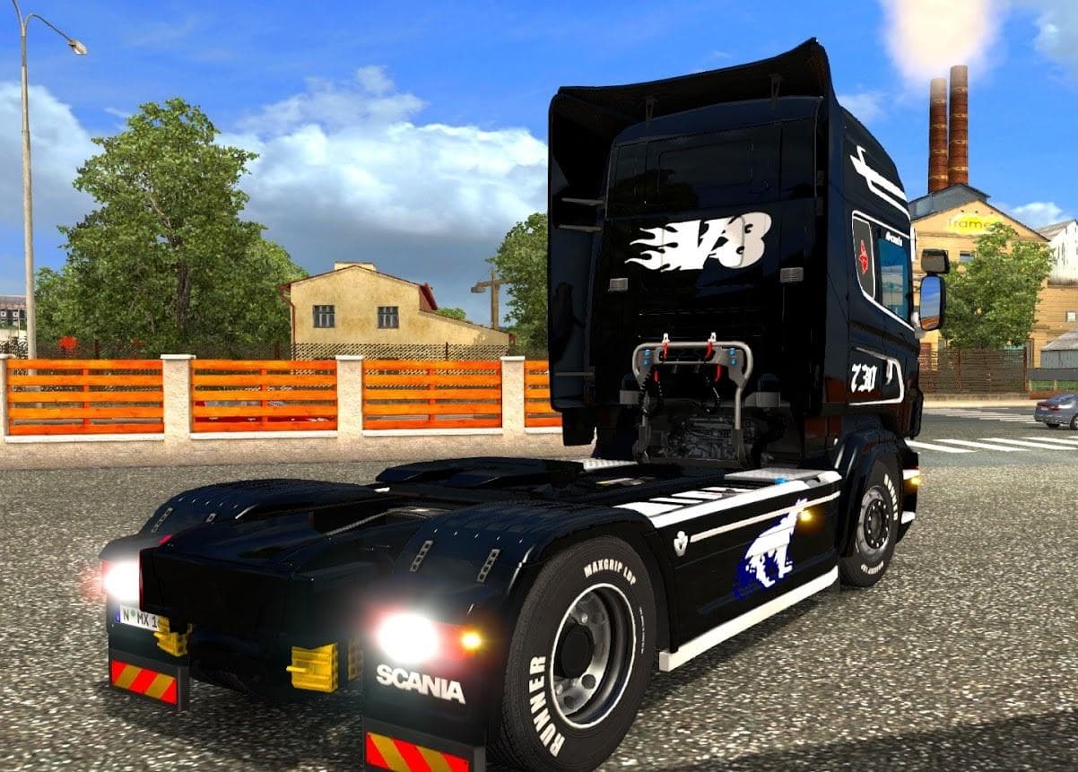 BLACK & WHITE FOR SCANIA RJL - ETS2 mods download – skins screenshot 2