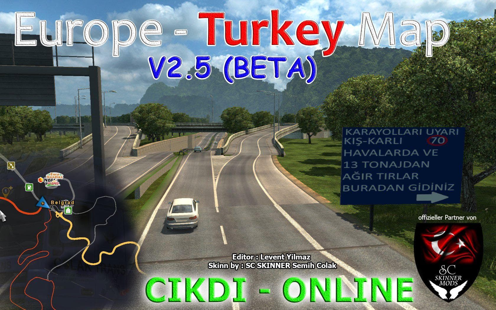 EUROPE & TURKEY MAP V2.5 – Maps mod for Euro Truck Simulator 2