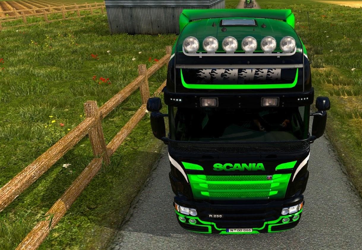BLACK & GREEN GRADIENT FOR SCANIA RJL - ETS2 mods download – skins screenshot 2