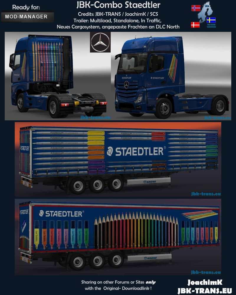 JBK-COMBO STAEDTLER V1 – Trailers mod for Euro Truck Simulator 2
