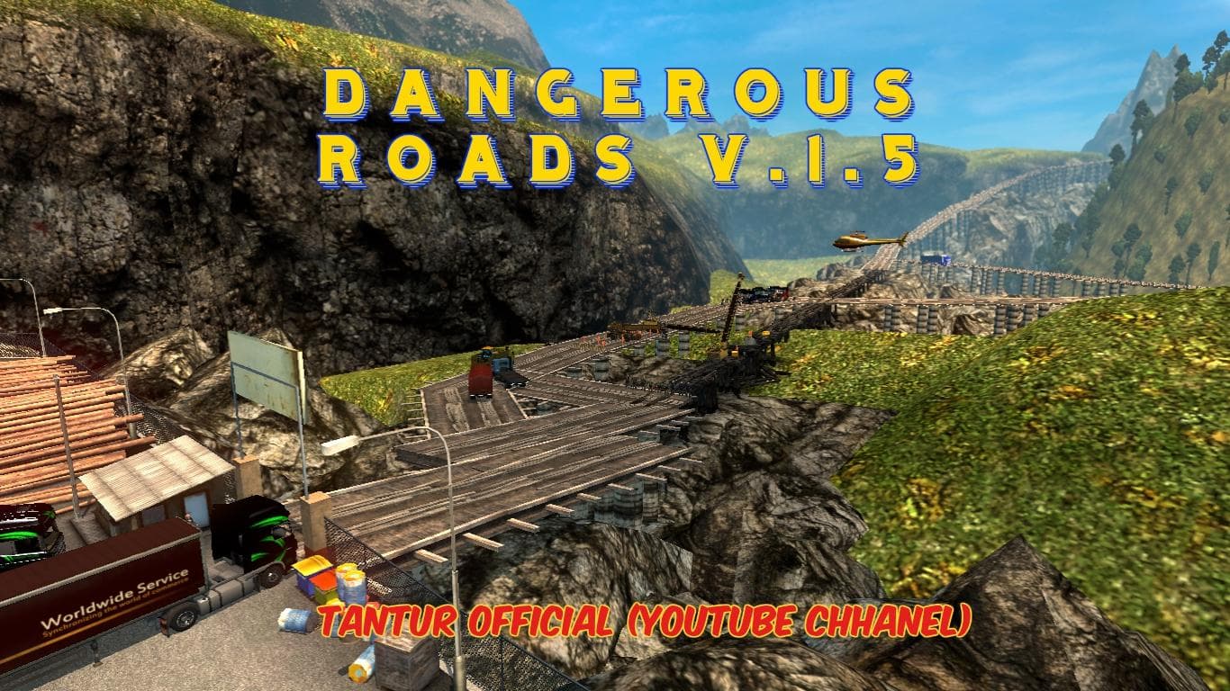 ETS2 Dangerous Roads v1.5 – Maps mod for Euro Truck Simulator 2