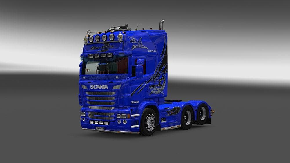 SCANIA RJL BLUE SHARK SKIN – Skins mod for Euro Truck Simulator 2