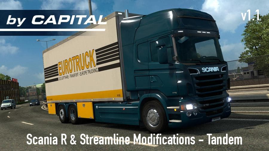SCANIA R & STREAMLINE BY RJL TANDEM V1.1 – Parts mod for Euro Truck Simulator 2