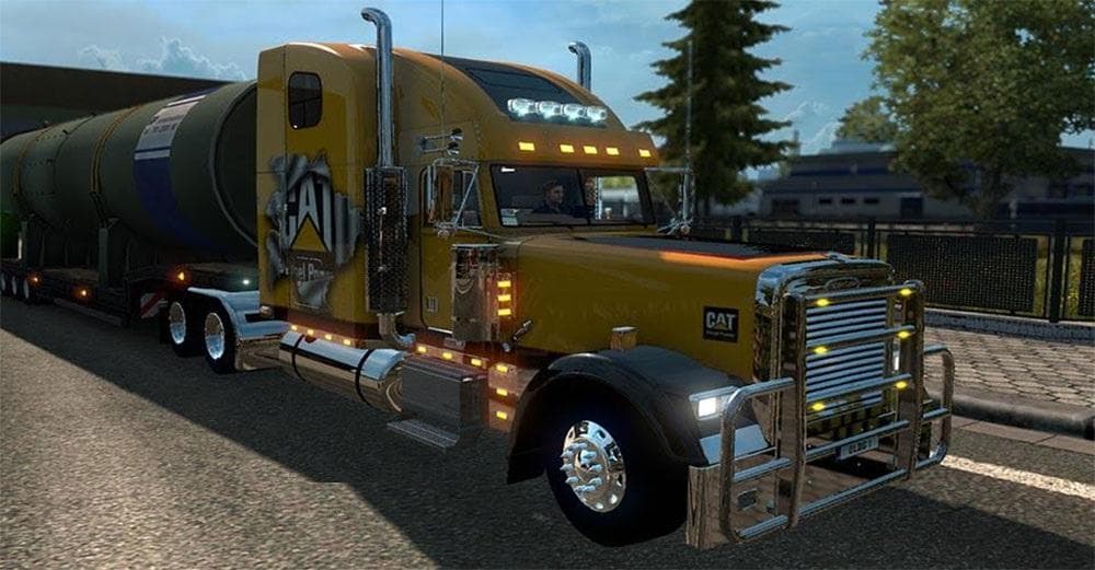 CAT SKIN ON THE FREIGHTLINER CLASSIC – Skins mod for Euro Truck Simulator 2