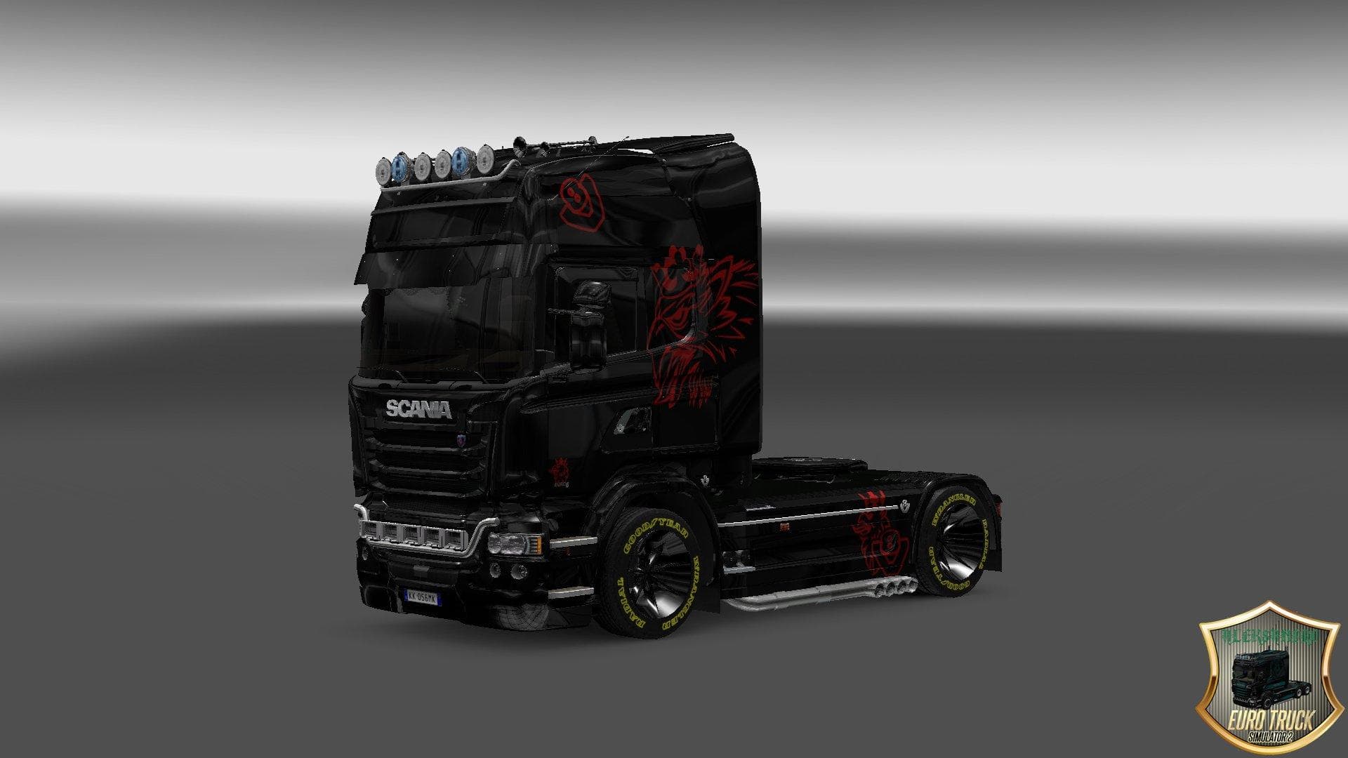 SCANIA STREAMLINE BLACK/RED SKIN 1.22 – Skins mod for Euro Truck Simulator 2