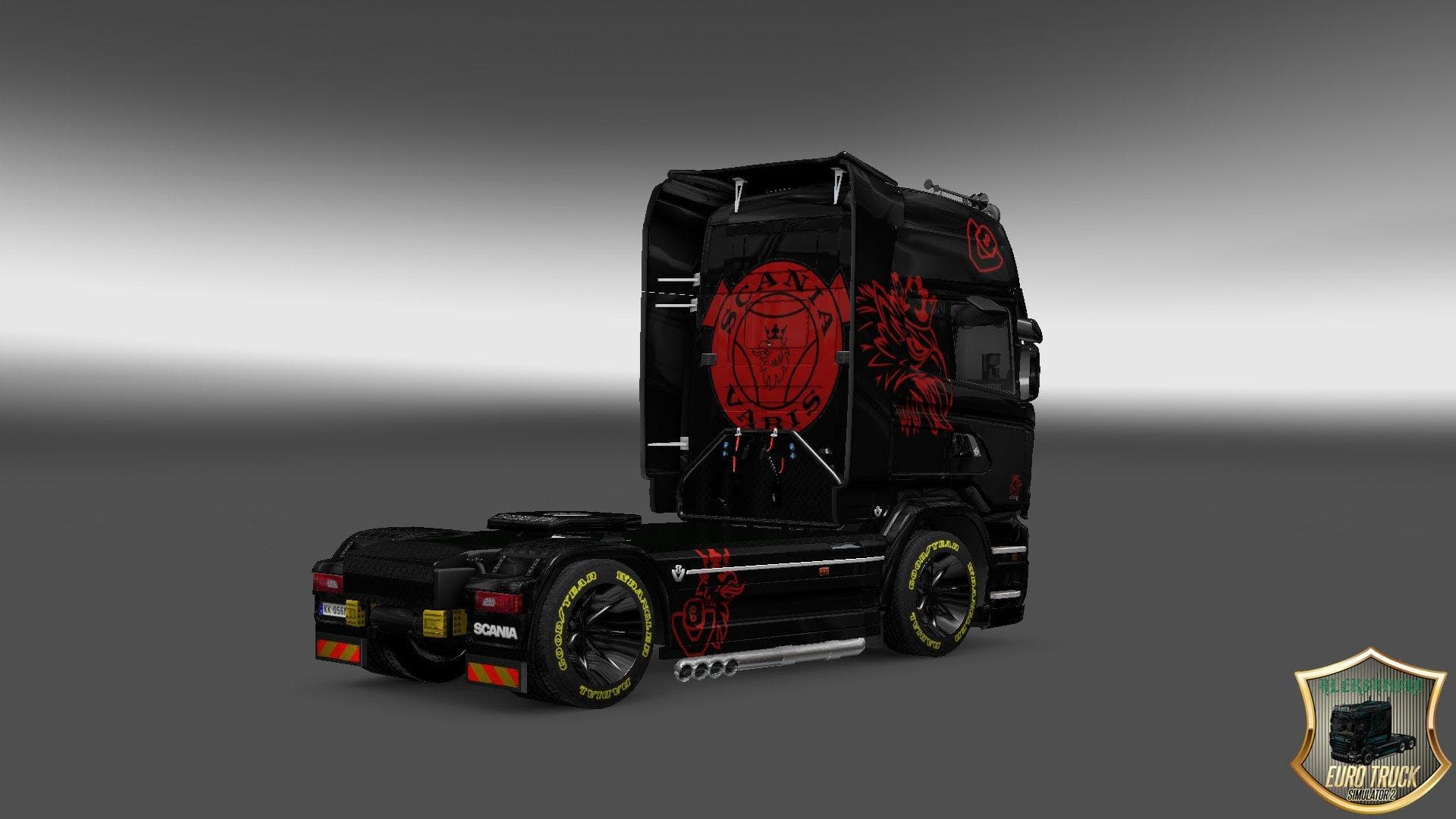 SCANIA STREAMLINE BLACK/RED SKIN 1.22 - ETS2 mods download – skins screenshot 2