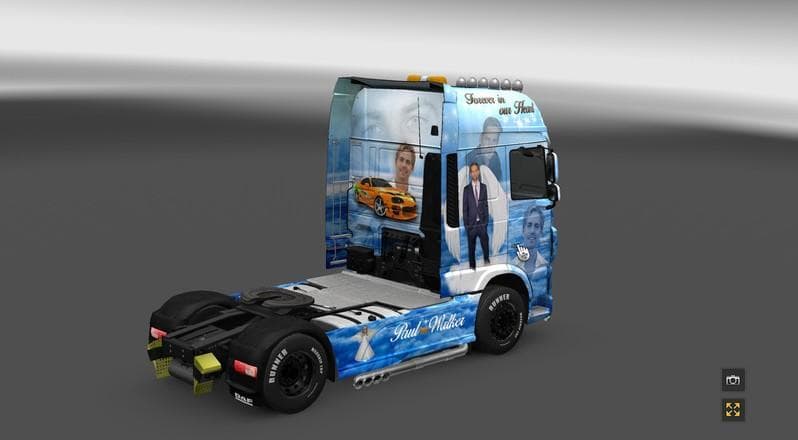 DAF XF EURO 6 PAUL WALKER SKIN 1.22 - ETS2 mods download – skins screenshot 2