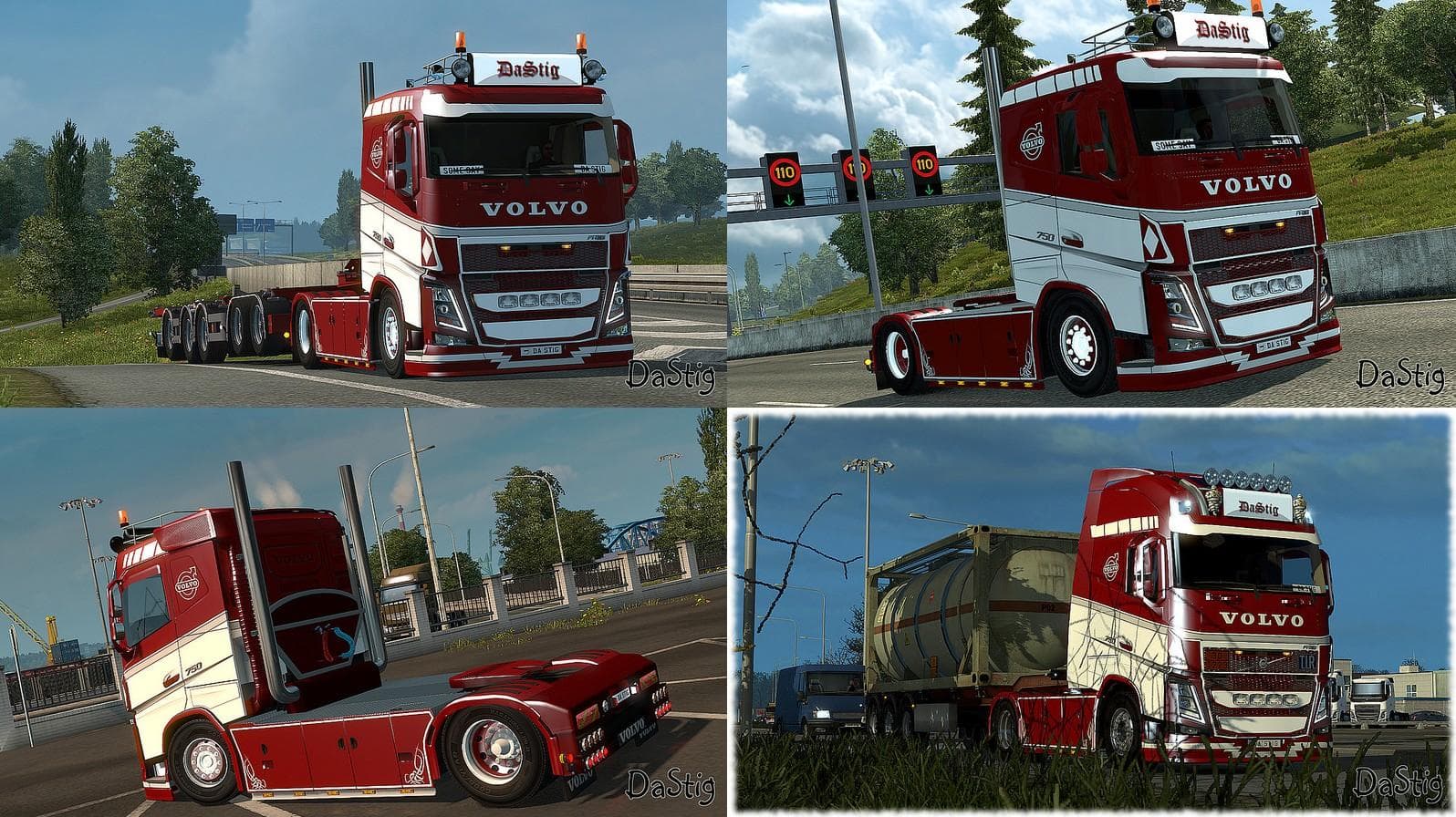 RED&WHITE SKIN FOR VOLVO FH16 2013 (OHAHA) 1.22 – Skins mod for Euro Truck Simulator 2