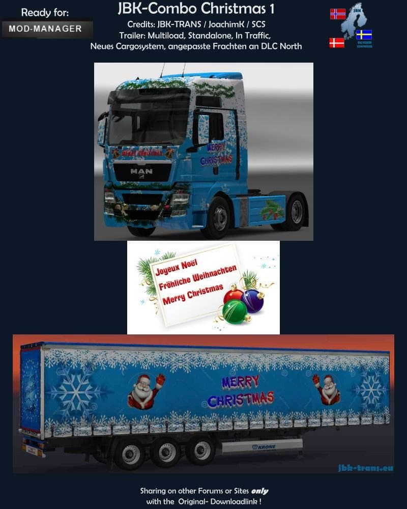 JBK-COMBO CHRISTMAS V1 – Trailers mod for Euro Truck Simulator 2