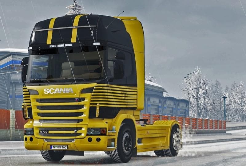 YELLOW LINES SCANIA R V1.0 – Skins mod for Euro Truck Simulator 2