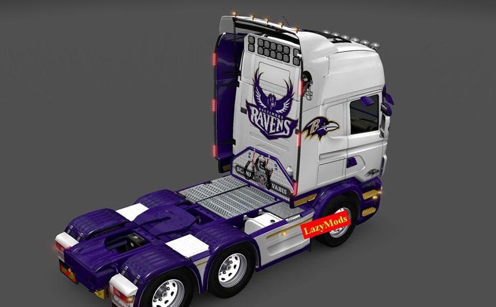 SCANIA RJL V8 BALTIMORE RAVENS [NFL] [LAZYMODS] SKIN - ETS2 mods download – skins screenshot 2