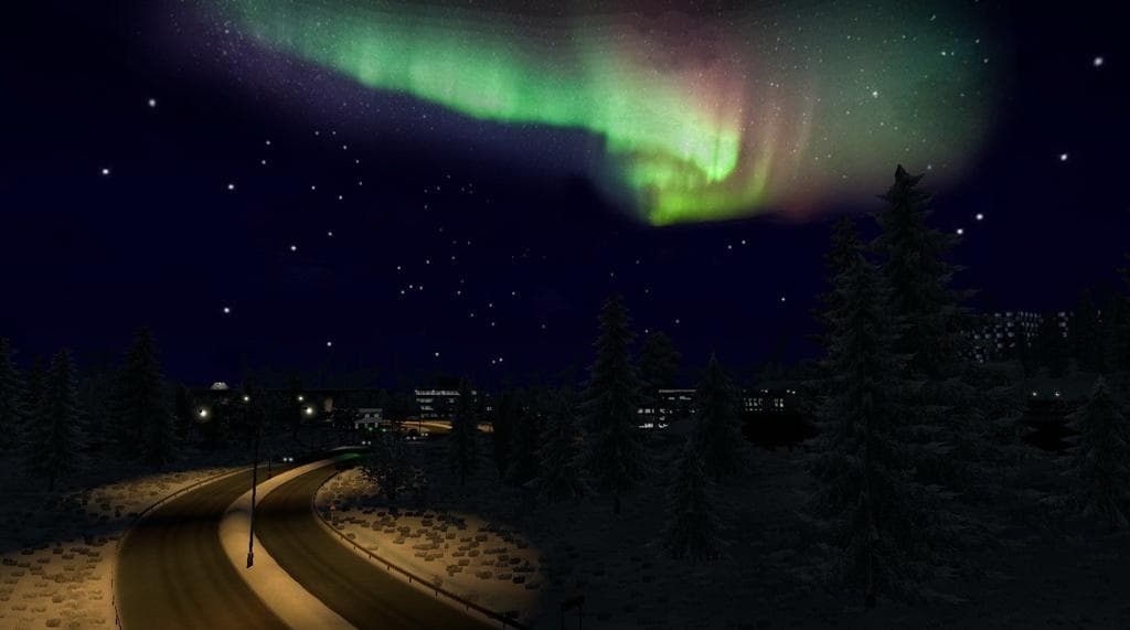The night sky for winter mods – Skins mod for Euro Truck Simulator 2