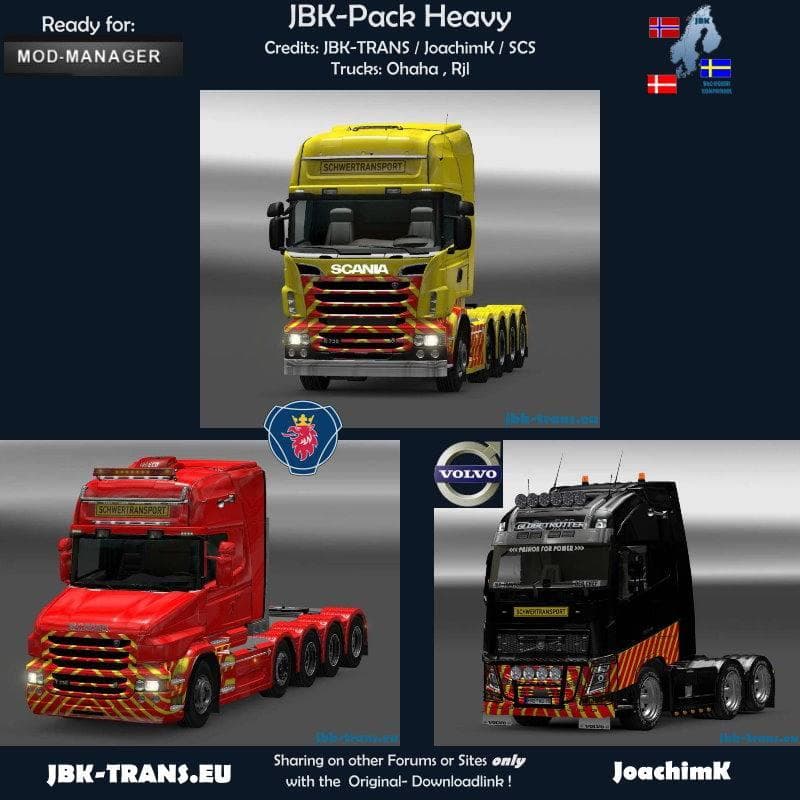 JBK- 3 TRUCKS HEAVY V1 – Trucks mod for Euro Truck Simulator 2