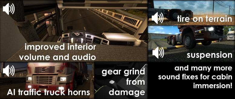 SOUND FIXES PACK + HOT PURSUIT SOUNDS V11.2.1 - ETS2 mods download – sounds screenshot 2