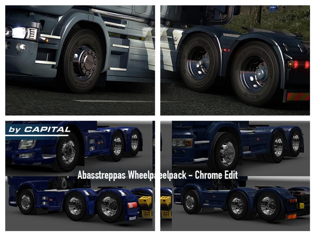 ABASSTREPPAS WHEELPACK - CHROME EDIT 1.2.1 – Parts mod for Euro Truck Simulator 2