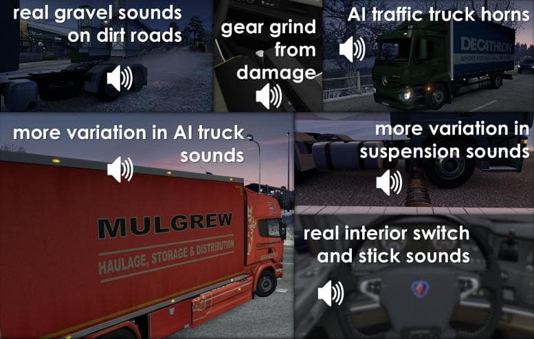 SOUND FIXES PACK + HOT PURSUIT SOUNDS V11.3 - ETS2 mods download – sounds screenshot 2