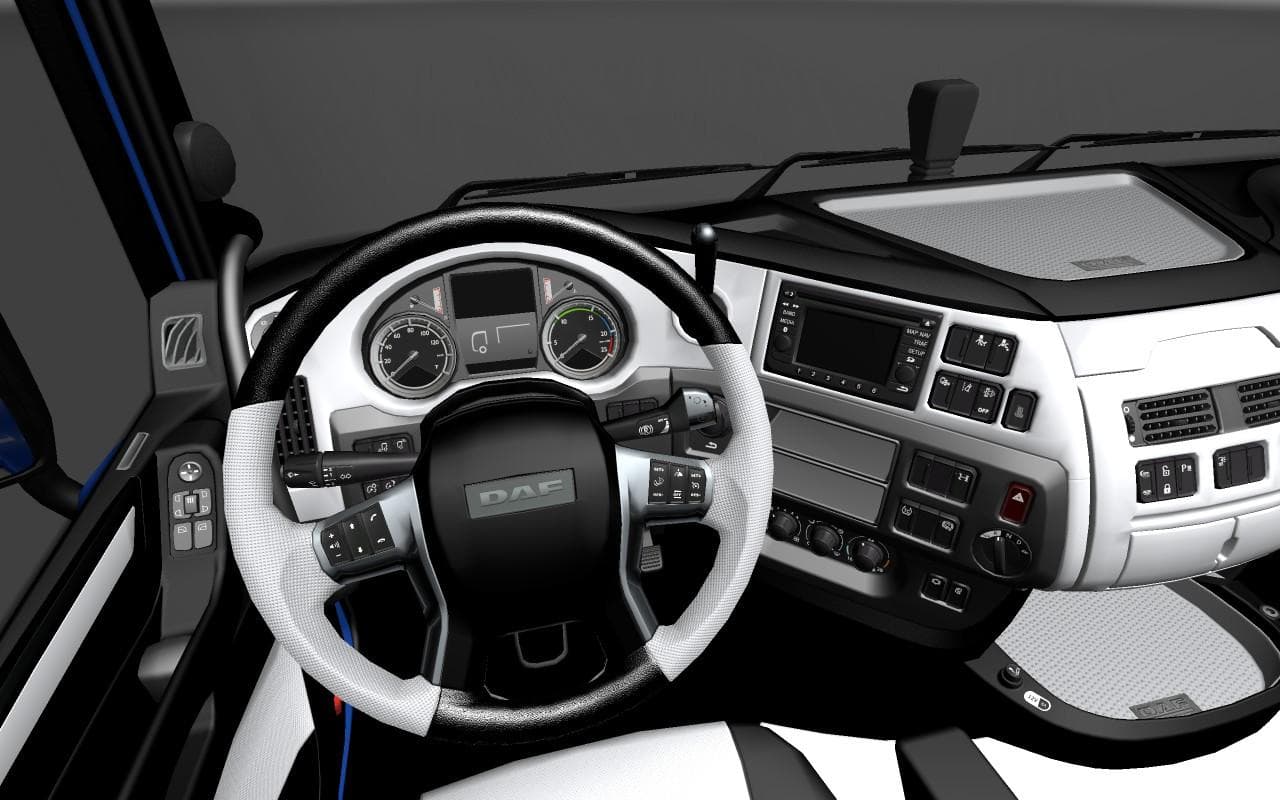 DAF EURO6 BLACK AND WHITE INTERIOR 1.22 – Other mod for Euro Truck Simulator 2
