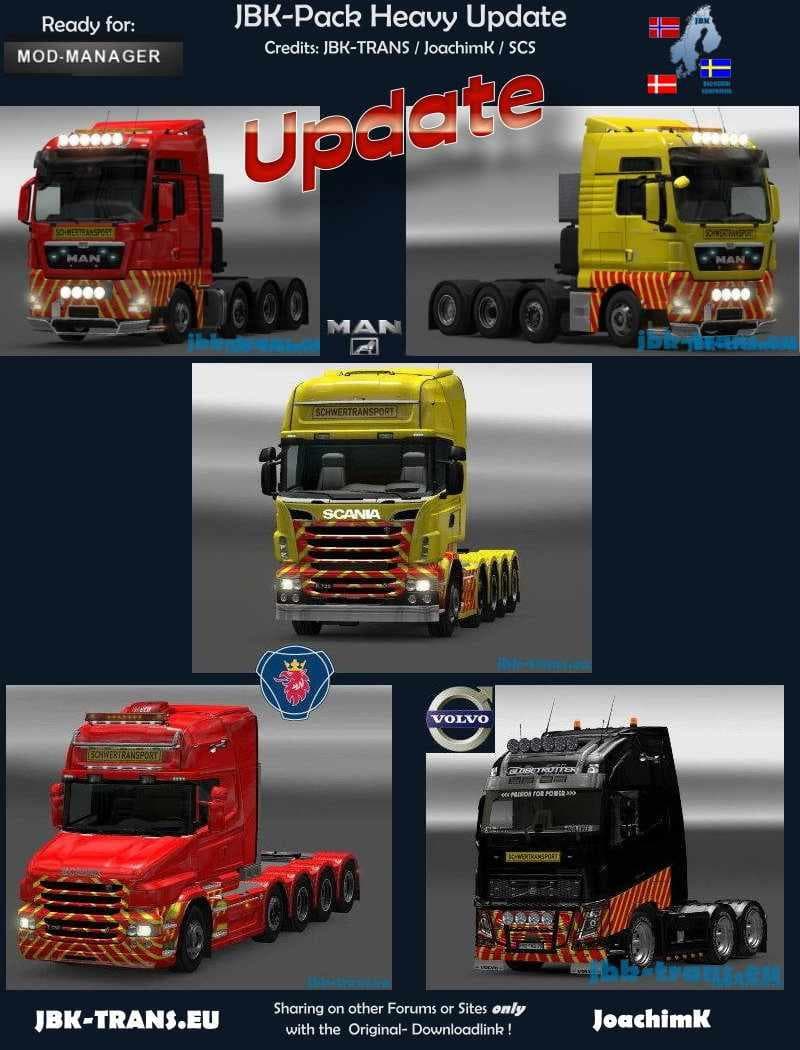JBK-PACK HEAVY UPDATE (5 TRUCKS) V2 – Trucks mod for Euro Truck Simulator 2