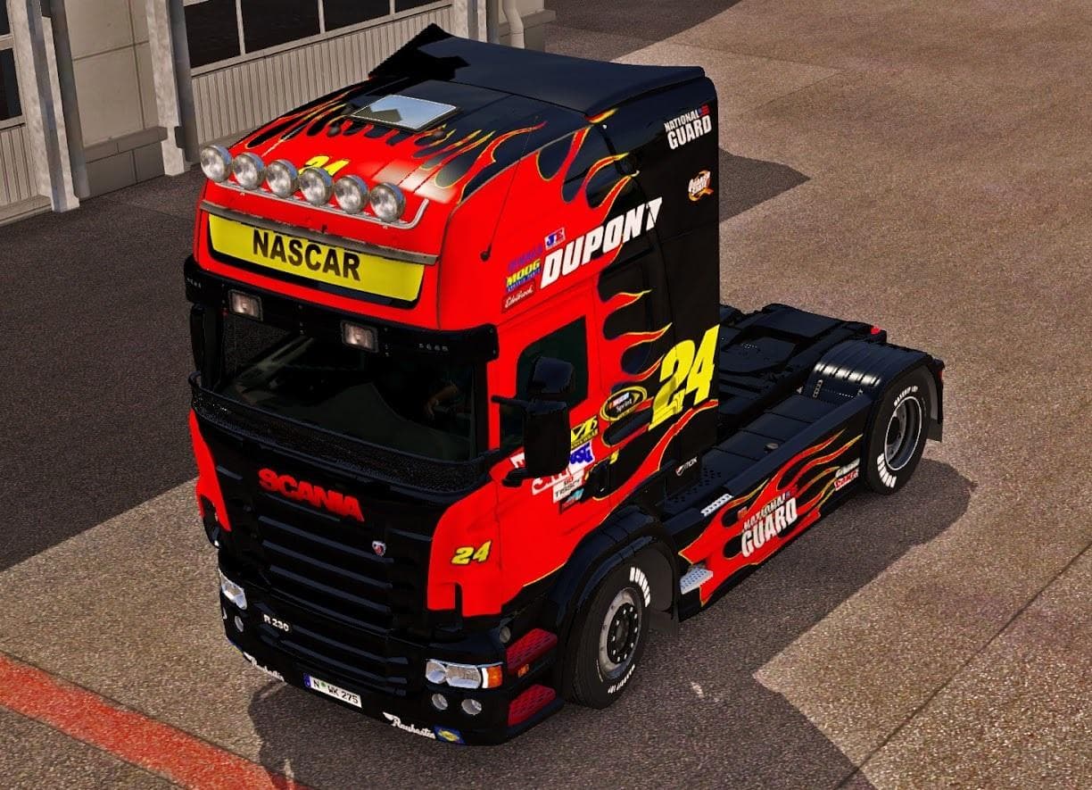 NASCAR PAINT JOB FOR SCANIA RJL – Skins mod for Euro Truck Simulator 2
