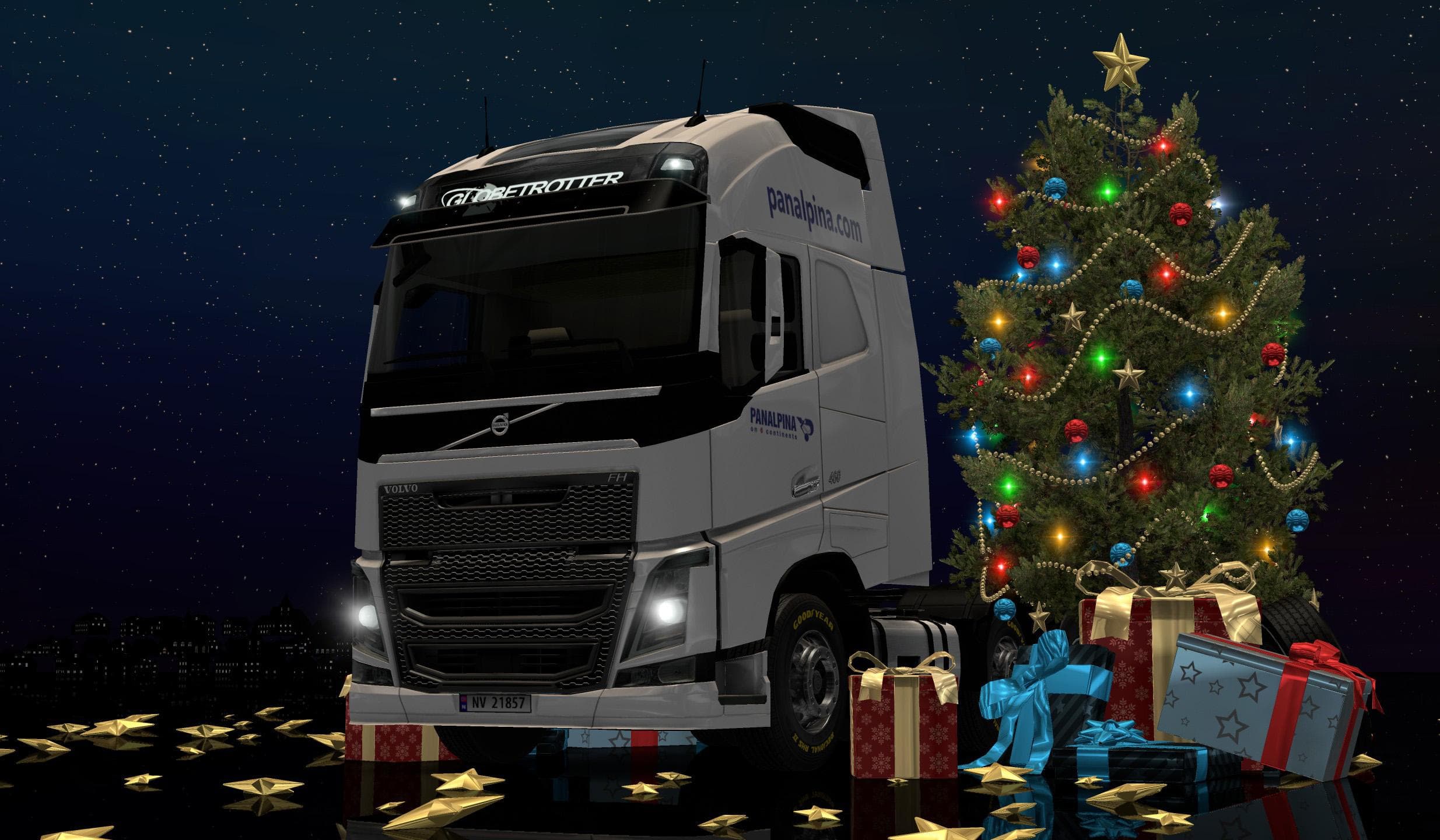 SCS X-Mas Background mod – Skins mod for Euro Truck Simulator 2