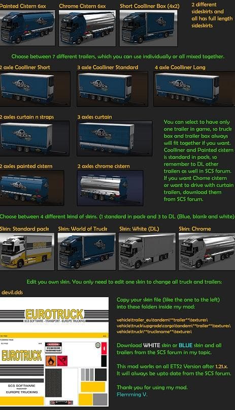 BDF TANDEM TRUCK PACK V57.0 - ETS2 mods download – parts screenshot 2