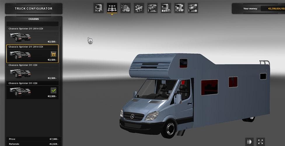 MERCEDES SPRINTER MEGA MOD 1.1 – Trucks mod for Euro Truck Simulator 2