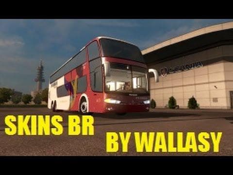 BRAZILIAN SKINS PACK FOR BUS MARCOPOLO 1800DD G6 – Skins mod for Euro Truck Simulator 2