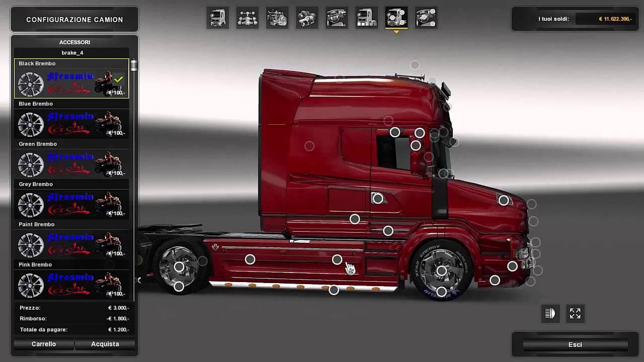 MOD ALLOY WHEELS V1.1 – Parts mod for Euro Truck Simulator 2