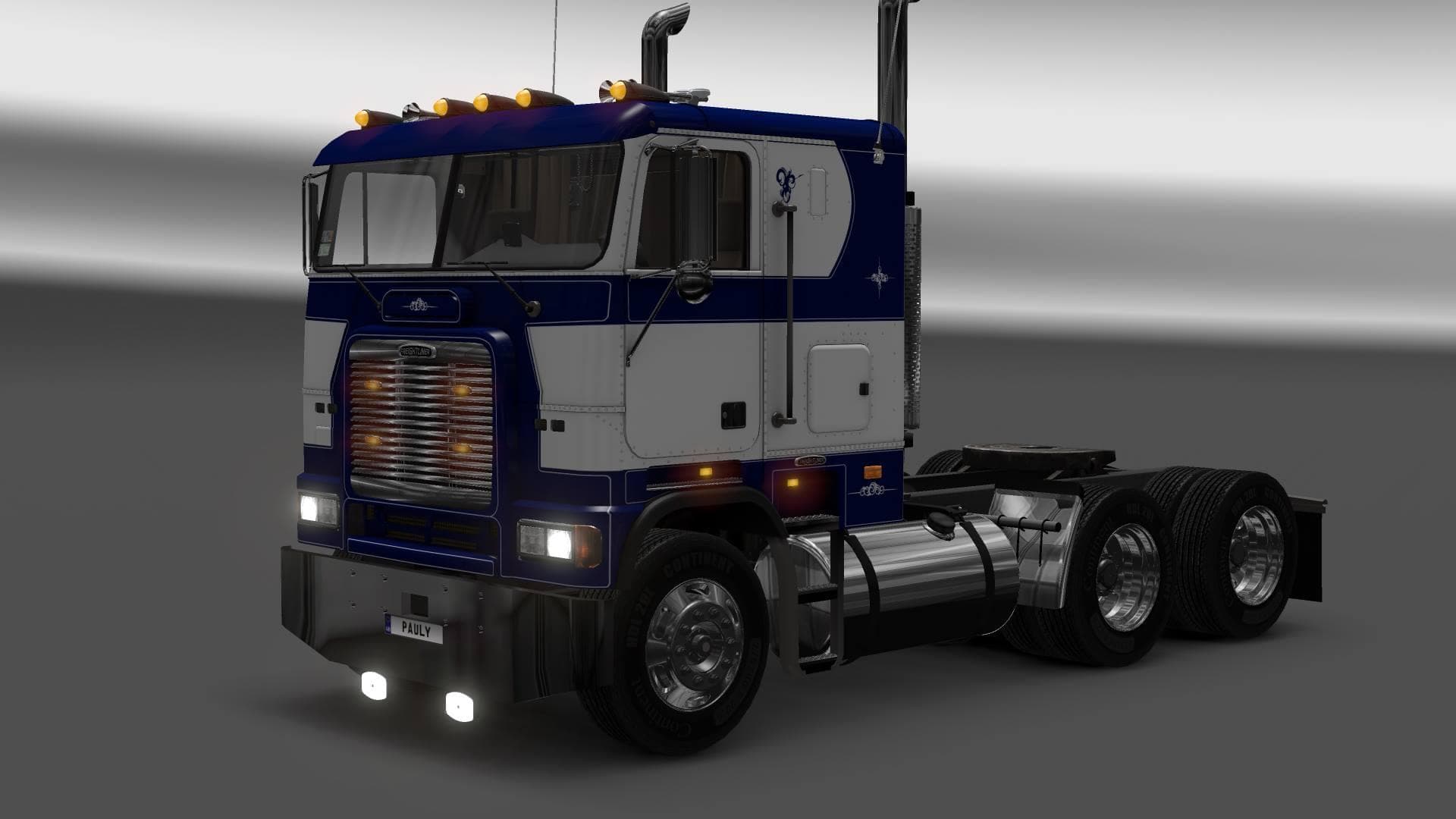FREIGHTLINER FLB CUSTOM BLUE SKIN 1.22 - ETS2 mods download – skins screenshot 2