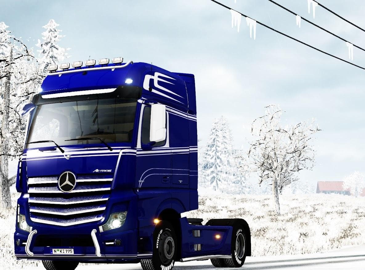 WHITE LINES PAINT JOB FOR MERCEDES MP4 – Skins mod for Euro Truck Simulator 2