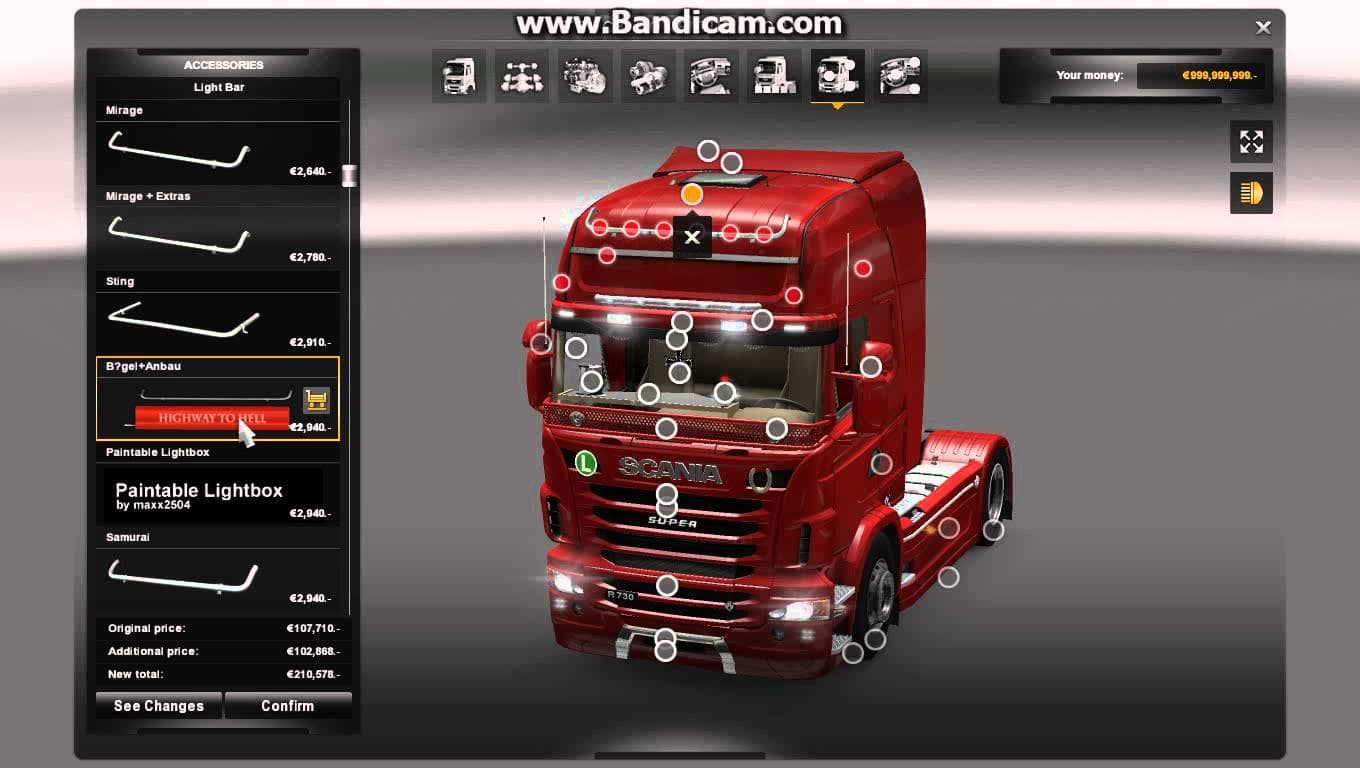 SCANIA MEGA TUNING MOD 1.22.X – Parts mod for Euro Truck Simulator 2