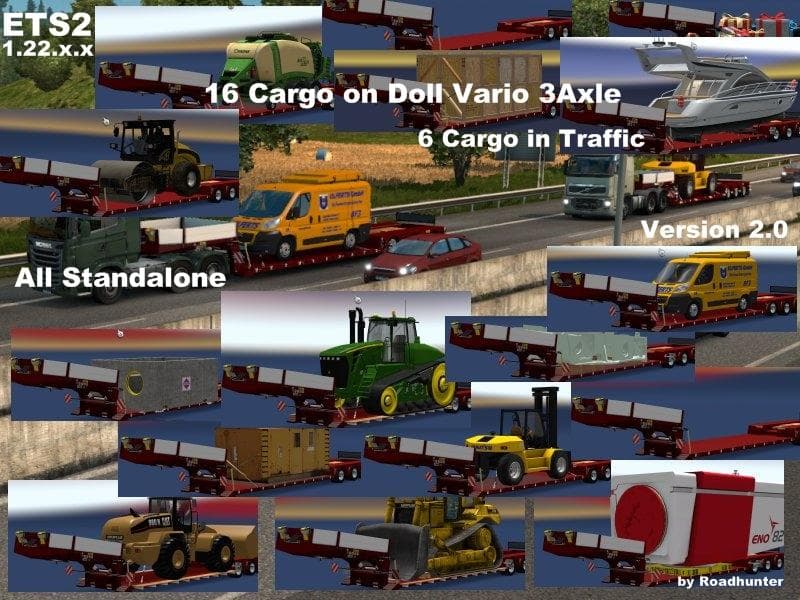 DOLL VARIO 3ACHS WITH NEW BACKLIGHT AND IN TRAFFIC V2.0 – Trailers mod for Euro Truck Simulator 2