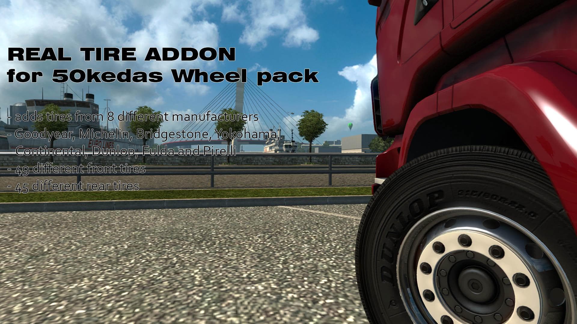 REAL TIRE ADDON FOR 50KEDAS WHEEL PACK V3.4 - ETS2 mods download – parts screenshot 2