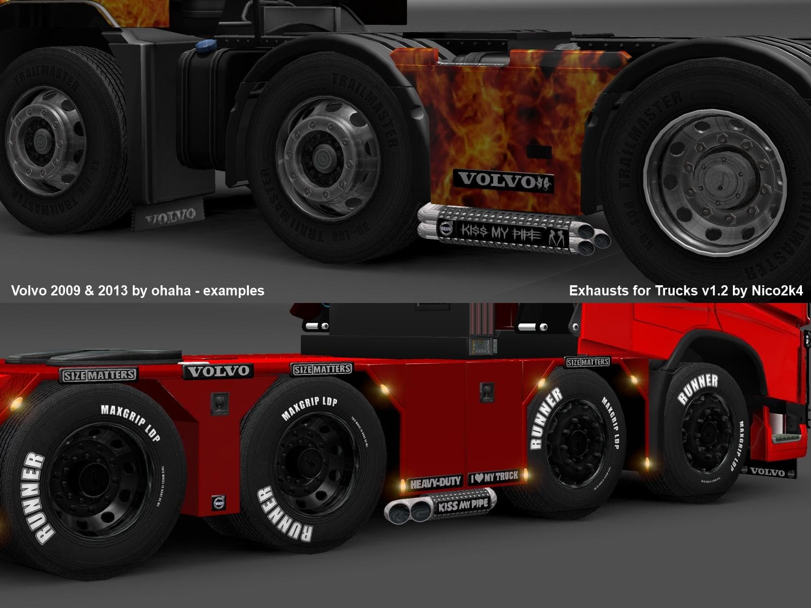 EXHAUSTS FOR TRUCKS V1.2 BY NICO2K4 – Parts mod for Euro Truck Simulator 2