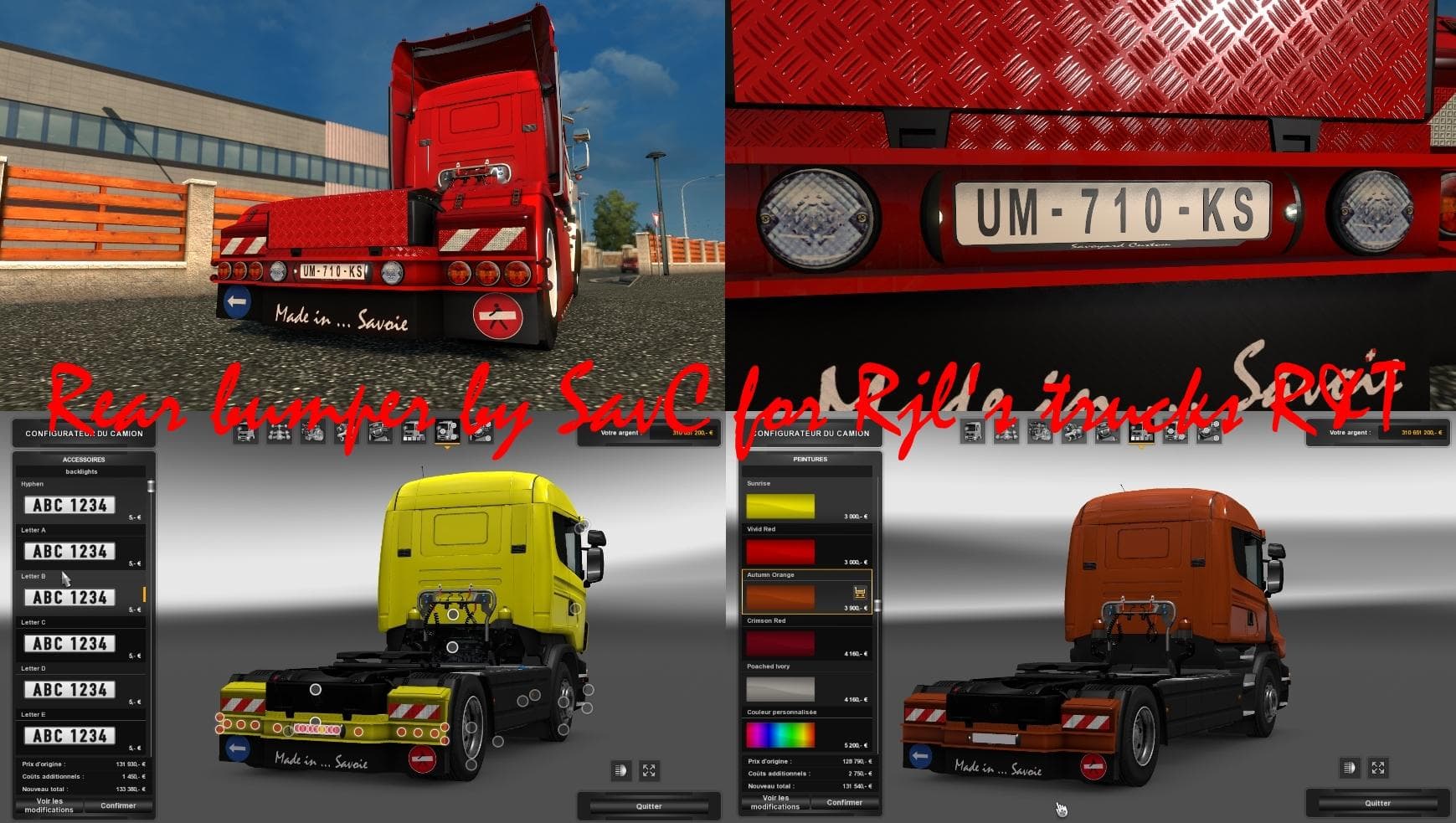 REAR BUMPER BY SAVS FOR SCANIA RJL R&T V1 – Parts mod for Euro Truck Simulator 2