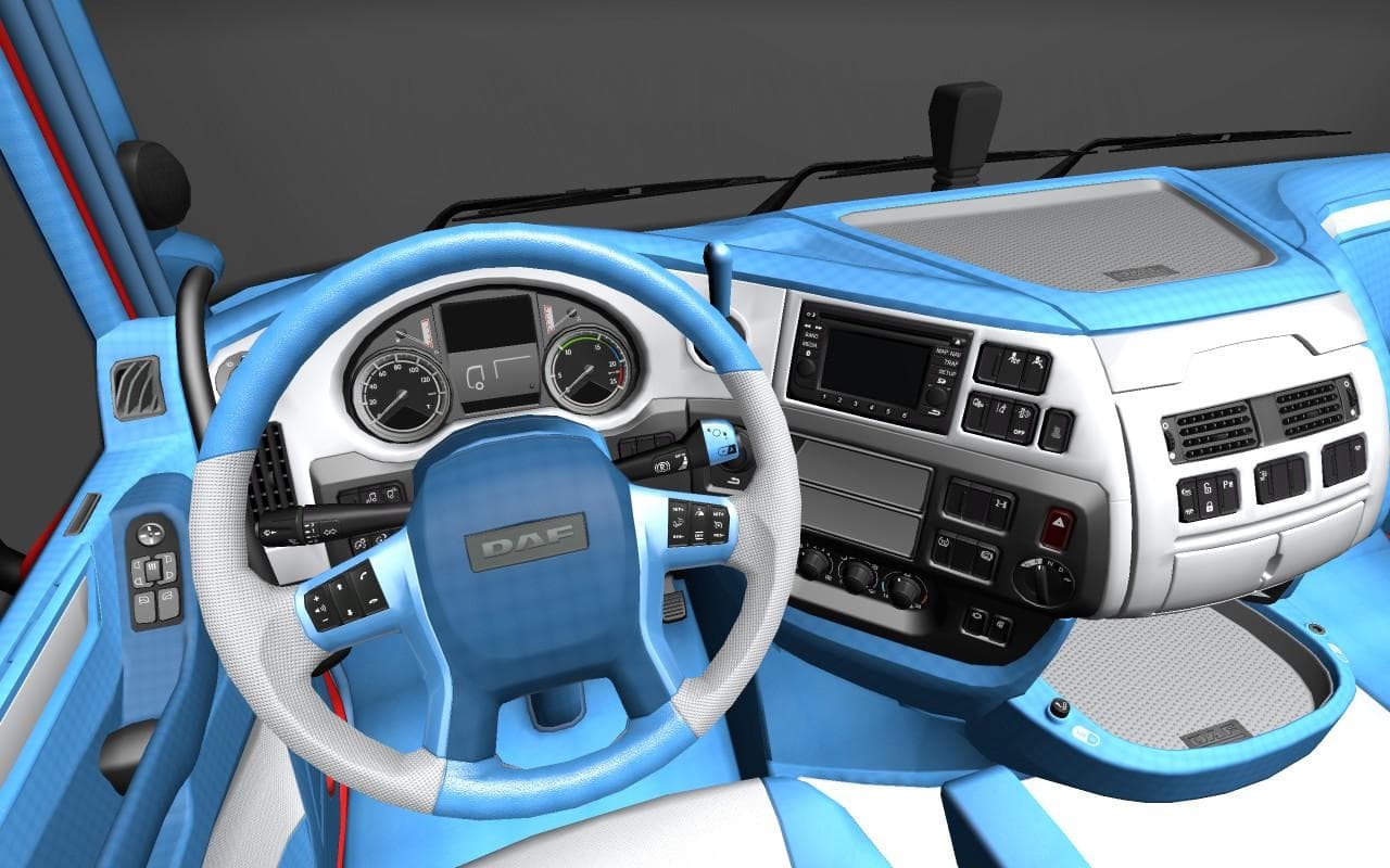 DAF EURO 6 BLUE AND WHITE INTERIOR 1.22 – Other mod for Euro Truck Simulator 2