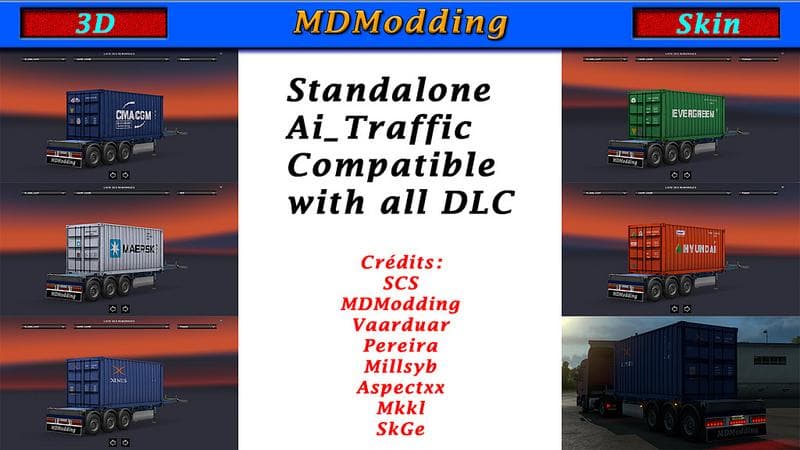 PACK CONTAINER 1.22.X – Trailers mod for Euro Truck Simulator 2