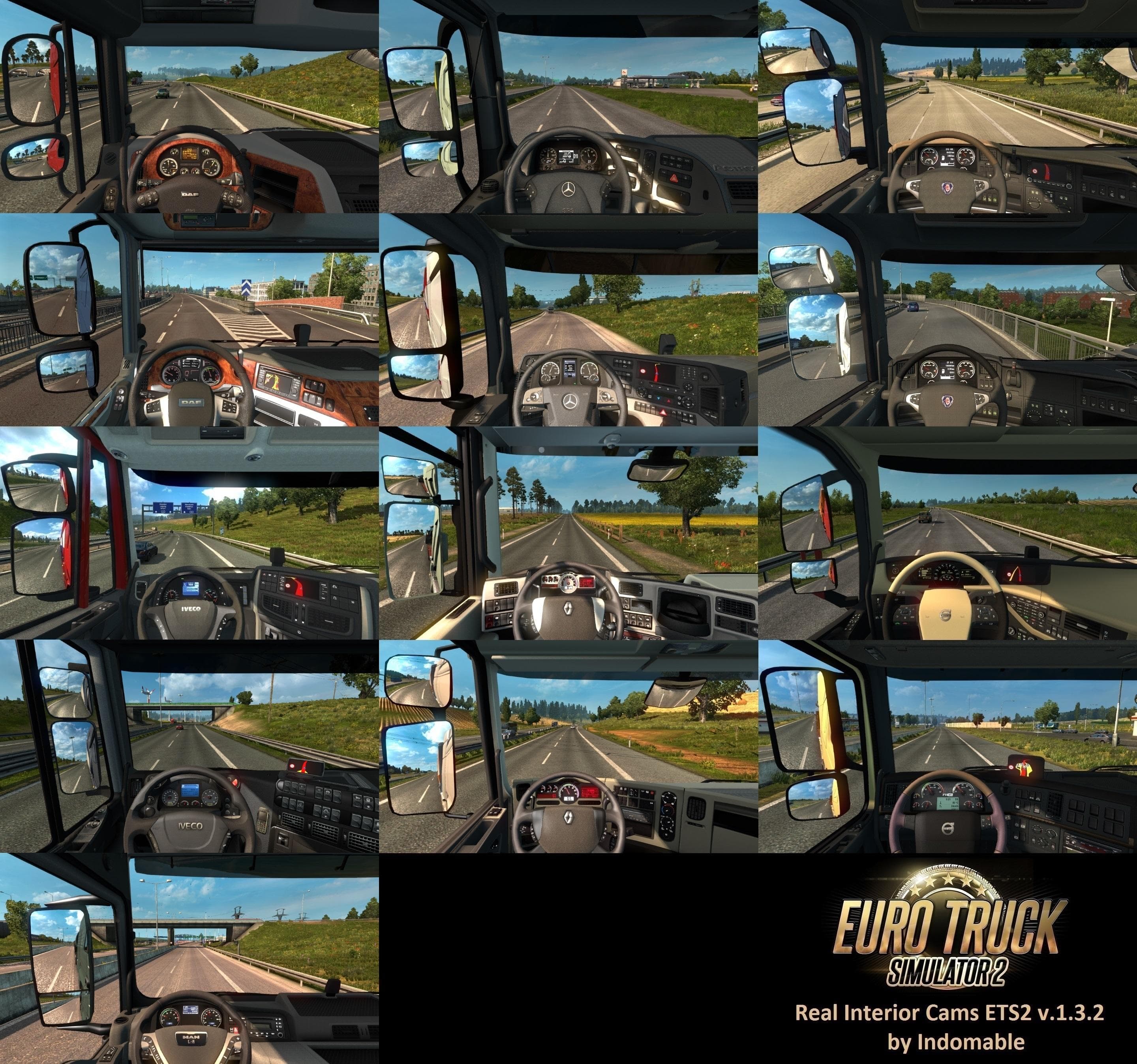 REAL INTERIOR CAMS ETS2 V1.3.2 – Other mod for Euro Truck Simulator 2