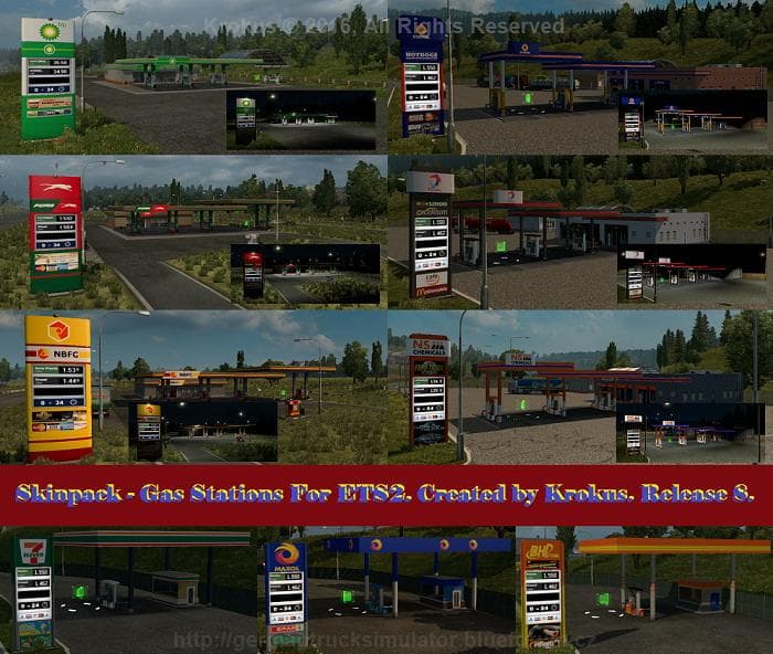 SKINPACK – GAS STATIONS V1.0 – Skins mod for Euro Truck Simulator 2