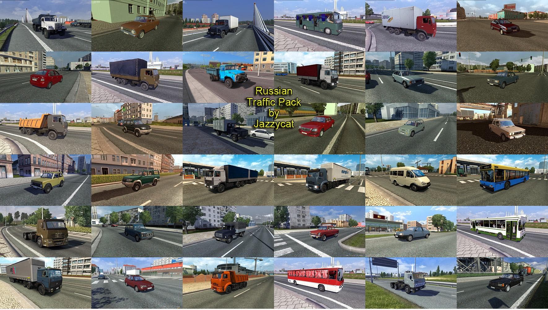 RUSSIAN TRAFFIC PACK BY JAZZYCAT V1.5 – Other mod for Euro Truck Simulator 2