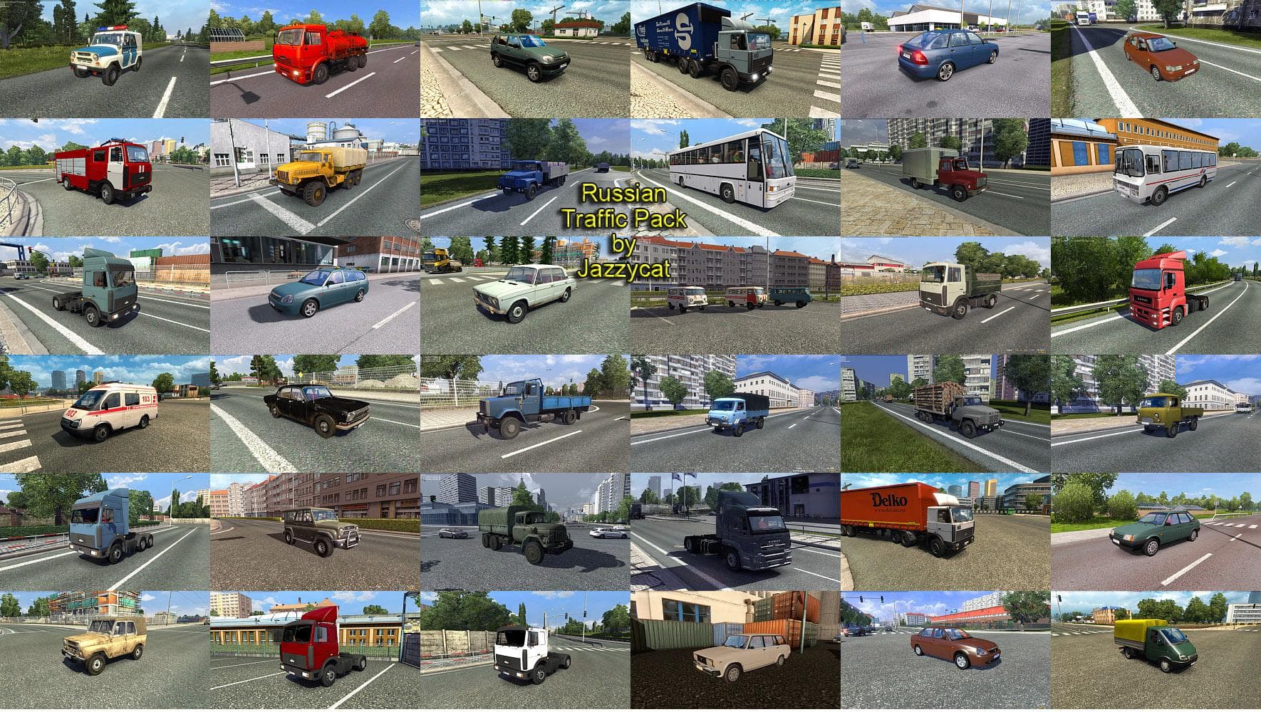 RUSSIAN TRAFFIC PACK BY JAZZYCAT V1.5 - ETS2 mods download – other screenshot 2