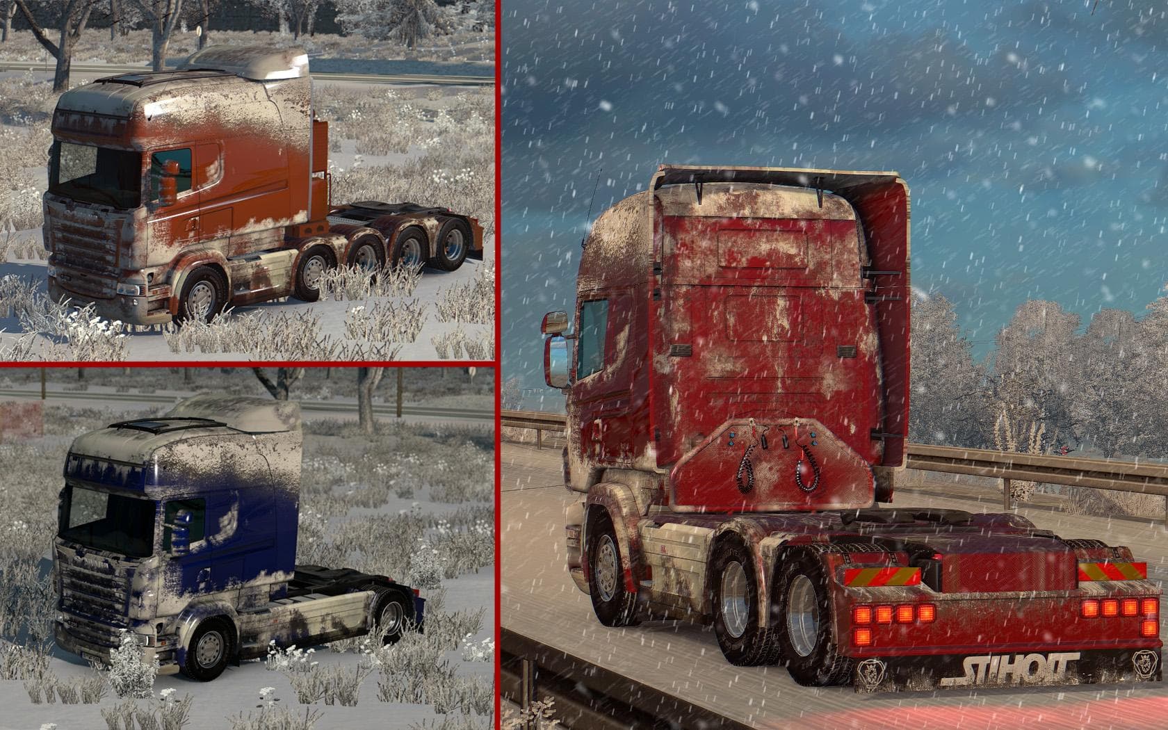 SNOW SKIN FOR SCANIA R-STREAMLINE BY RJL & SCS – Skins mod for Euro Truck Simulator 2