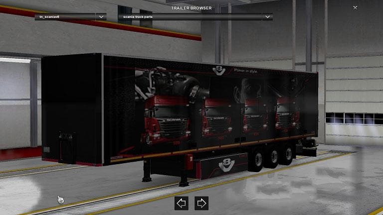 SCHMITZ SCANIA V8 POWER IN STYLE TRAILER – Skins mod for Euro Truck Simulator 2