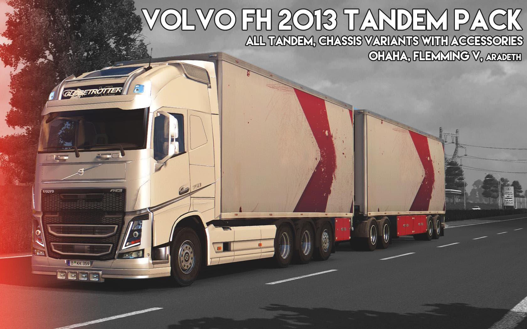 VOLVO FH 2013 [OHAHA] TANDEM AND ACCESSORIES V1.1 – Parts mod for Euro Truck Simulator 2